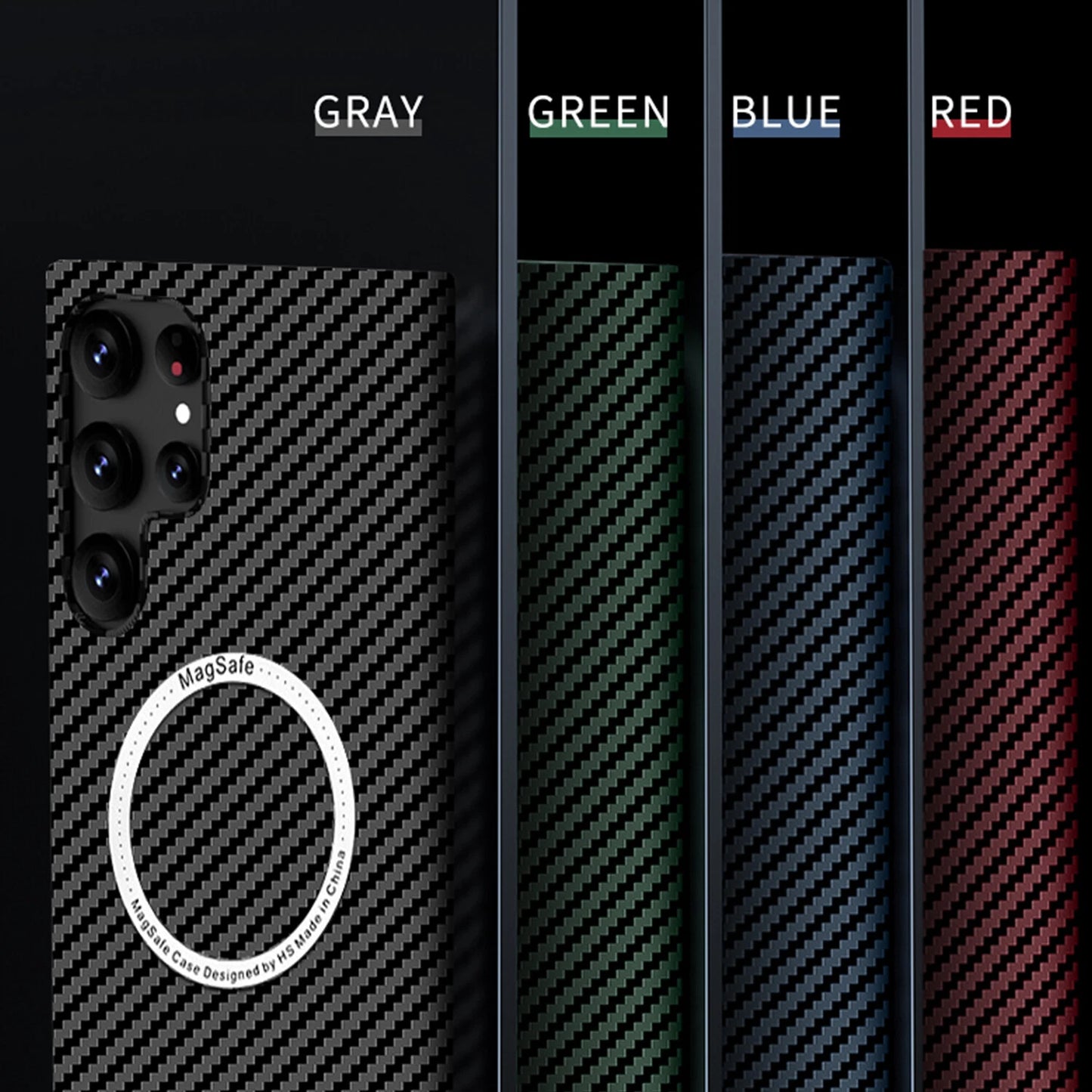For Samsung Galaxy S25 Ultra S24 S23S22 MagSafe Case Magnetic Carbon Fiber Cover