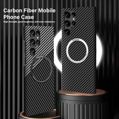 For Samsung Galaxy S25 Ultra S24 S23S22 MagSafe Case Magnetic Carbon Fiber Cover