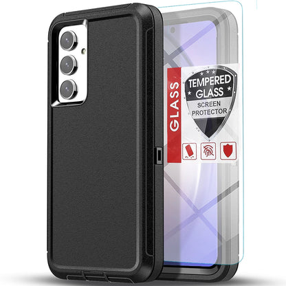 Samsung Galaxy A17 5G Case with Screen Glass - Shockproof Rugged Cover for A16 A15 A14 A03S