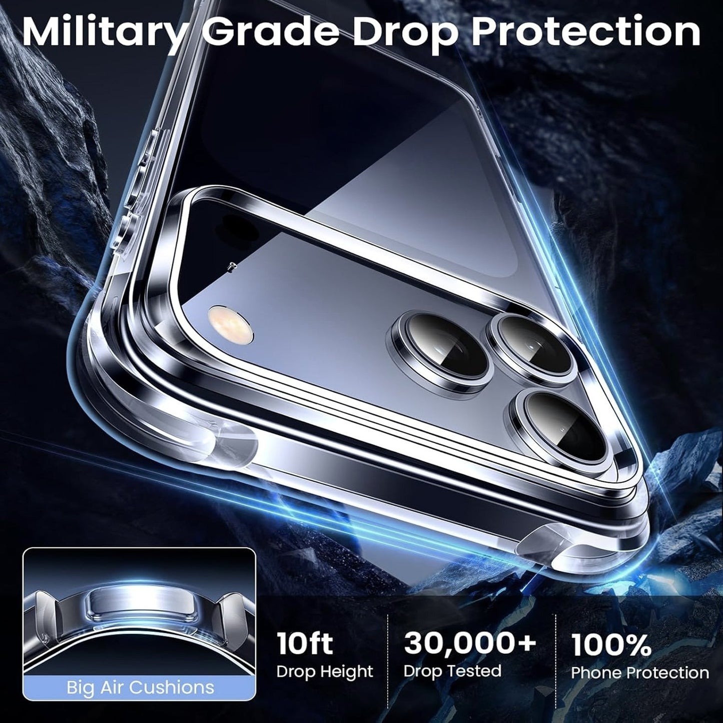 For iPhone 17 Pro Max Case 17 Air Phone Cover Shockproof Rugged + Tempered Glass