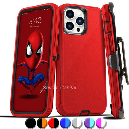 For iPhone 17 Air 16 15 14 Plus 13 12 11 Pro Max Shockproof Heavy Duty Case Clip