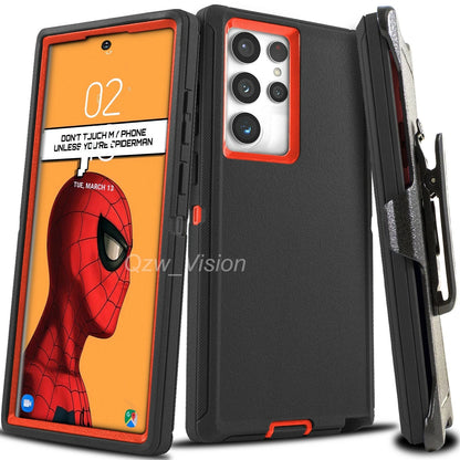 For Samsung Galaxy S25 S24 S23 S22 Ultra Shockproof Rugged Case Cover+ Belt Clip