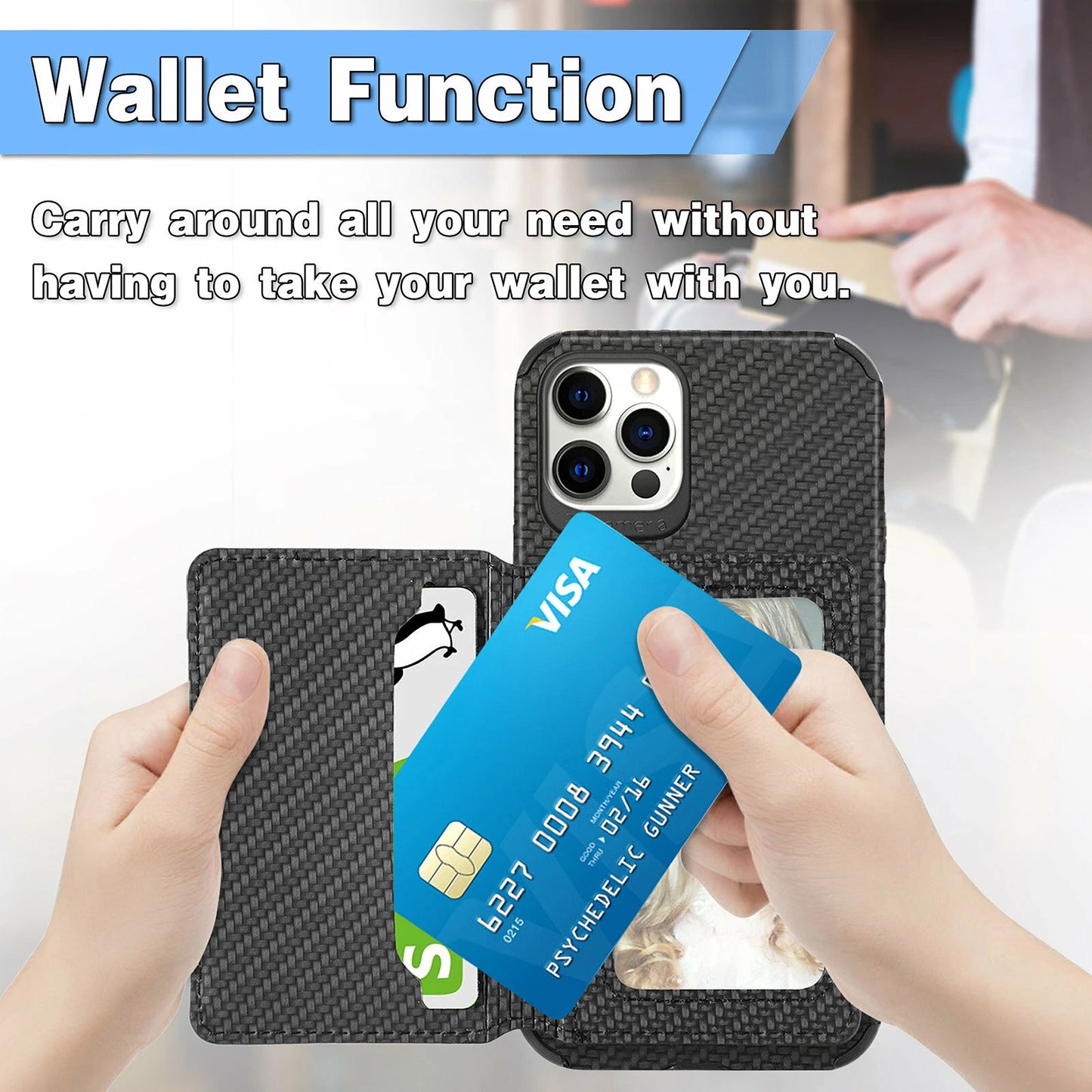 Magnetic Flip Wallet Card Holder Case For iPhone 14 15 16 17 Pro Max 13 12 11 7