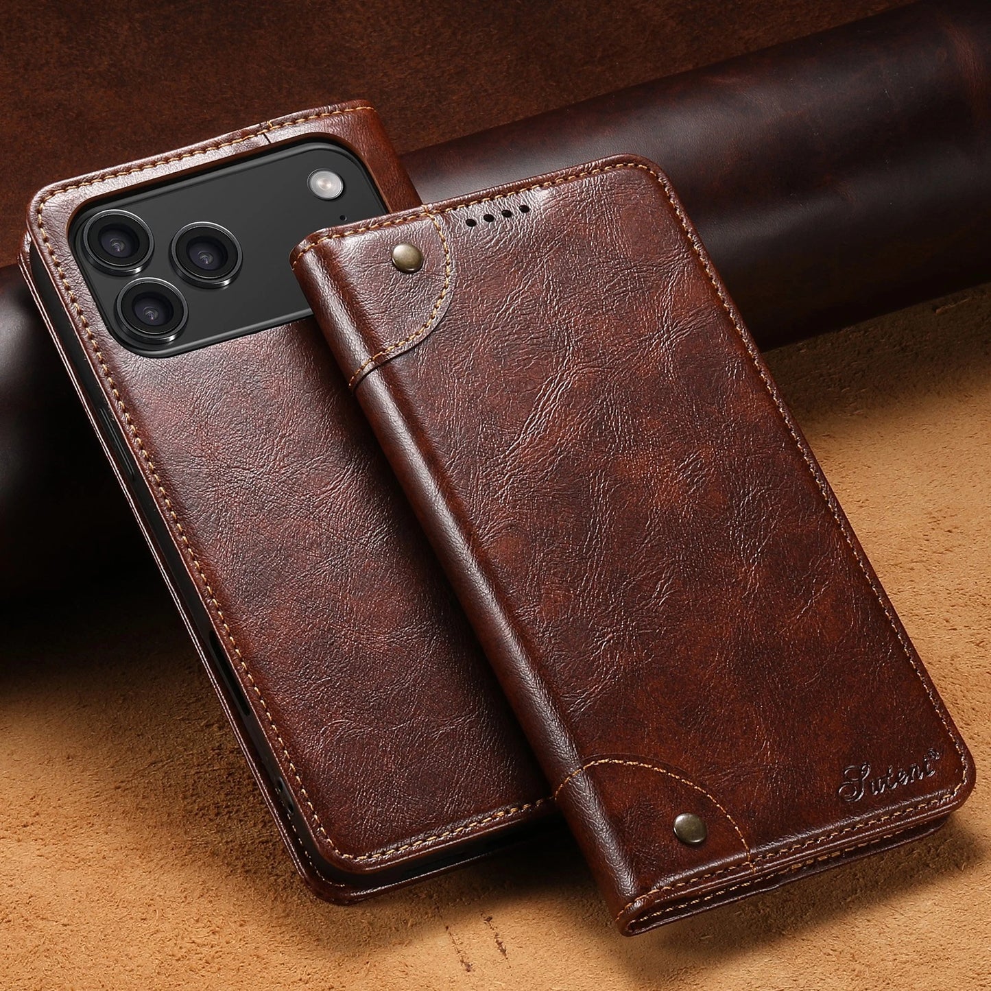 Retro PU Leather Flip Wallet Case Cover For iPhone 17 Pro Max 16 15 14 13 12 11