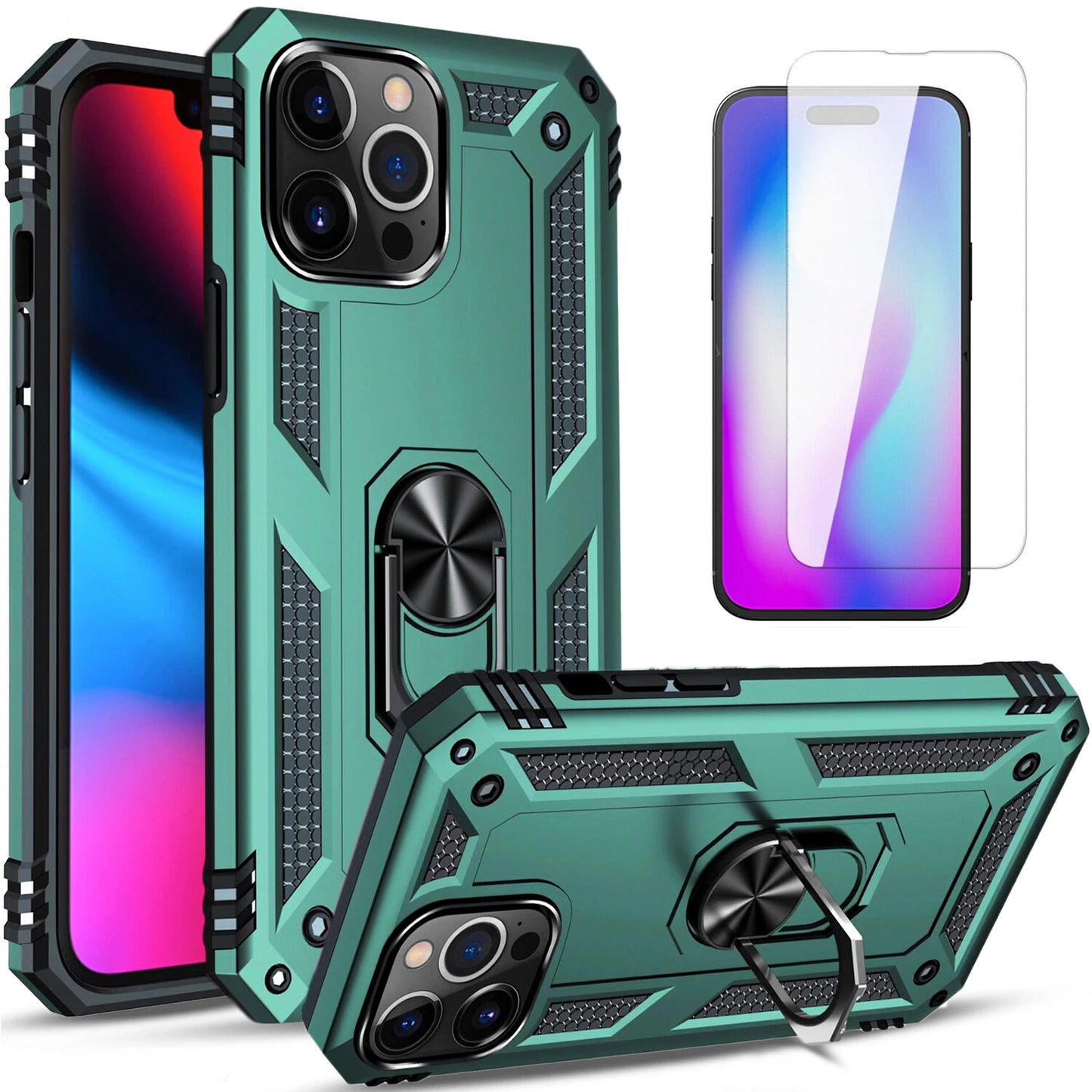 For iPhone 17 Pro Max Case 17 Pro 16 15 14 13 12 11 Phone Cover + Tempered Glass