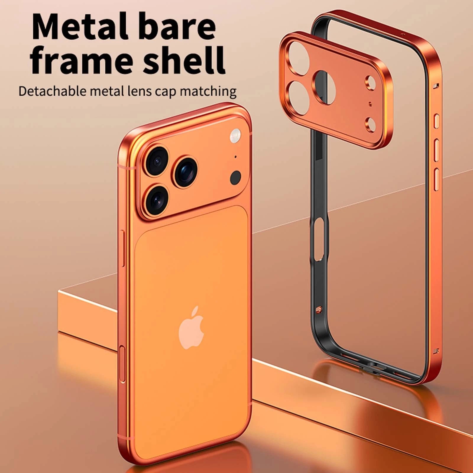 For iPhone 17 Pro Max Air 16 15 14 13 Metal Slim Bumper Case W/ Lens Protector