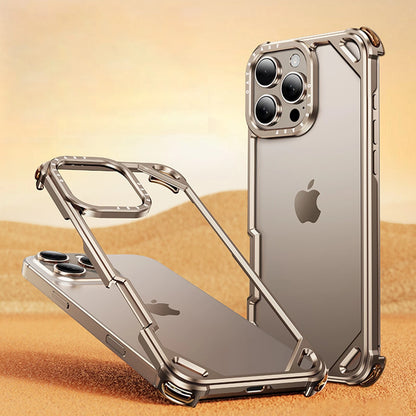 For iPhone 17 Pro Max Air 16 15 Pro Slim Metal Bumper Minimalist Protection Case