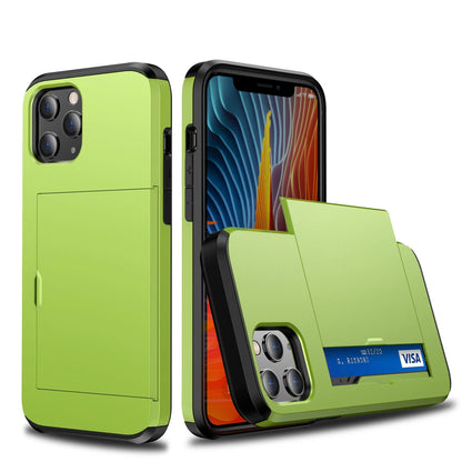 Slide Wallet Case Card Holder For iPhone 14 13 12 11 15 Pro Max X 7 8 Slim Cover