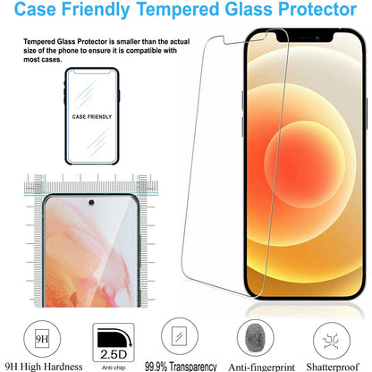 For iPhone 16 Pro Max/16 Pro 15 14 13 11 Case Phone Shockproof Cover+Screen Glas