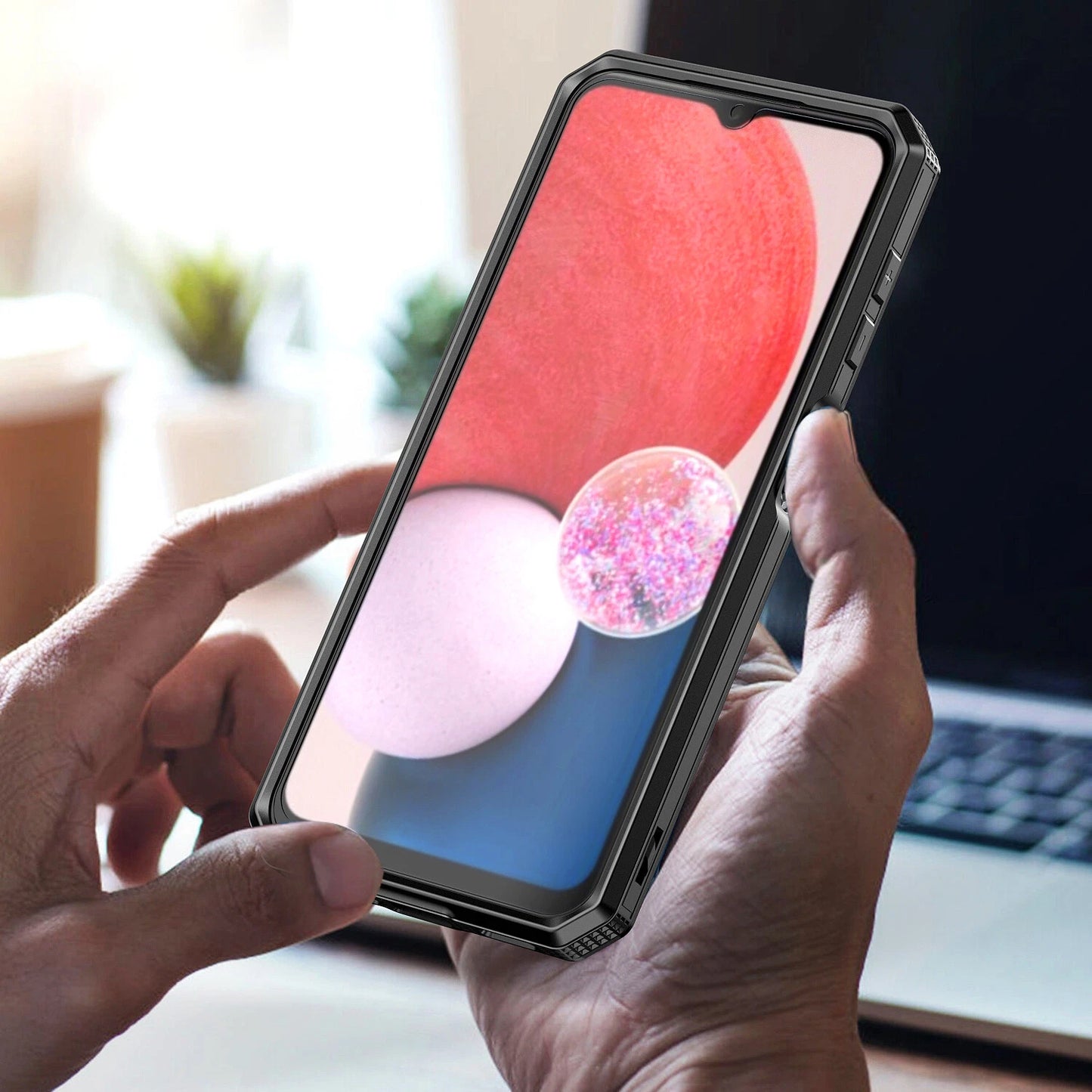 For Samsung Galaxy A16 A14 A15 A54 5G Phone Case PC+TPU Cover +Tempered Glass