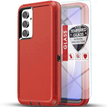 Samsung Galaxy A17 5G Case with Screen Glass - Shockproof Rugged Cover for A16 A15 A14 A03S