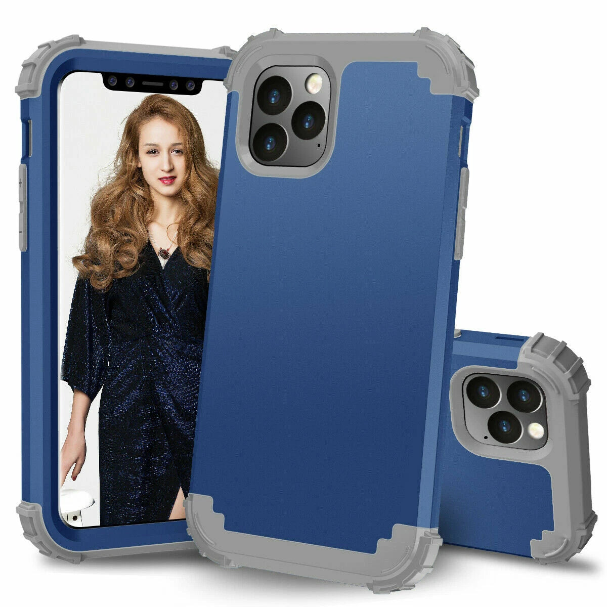 For iPhone 16e 16 17 Pro Max 15 14 13 12 11 Shockproof Rubber Hybrid Armor Case