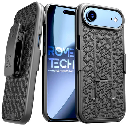 Heavy-Duty Holster Belt Clip Case for iPhone 17 Pro Max, 17 Pro & 17 Air - Rugged Protection with Built-in Kickstand