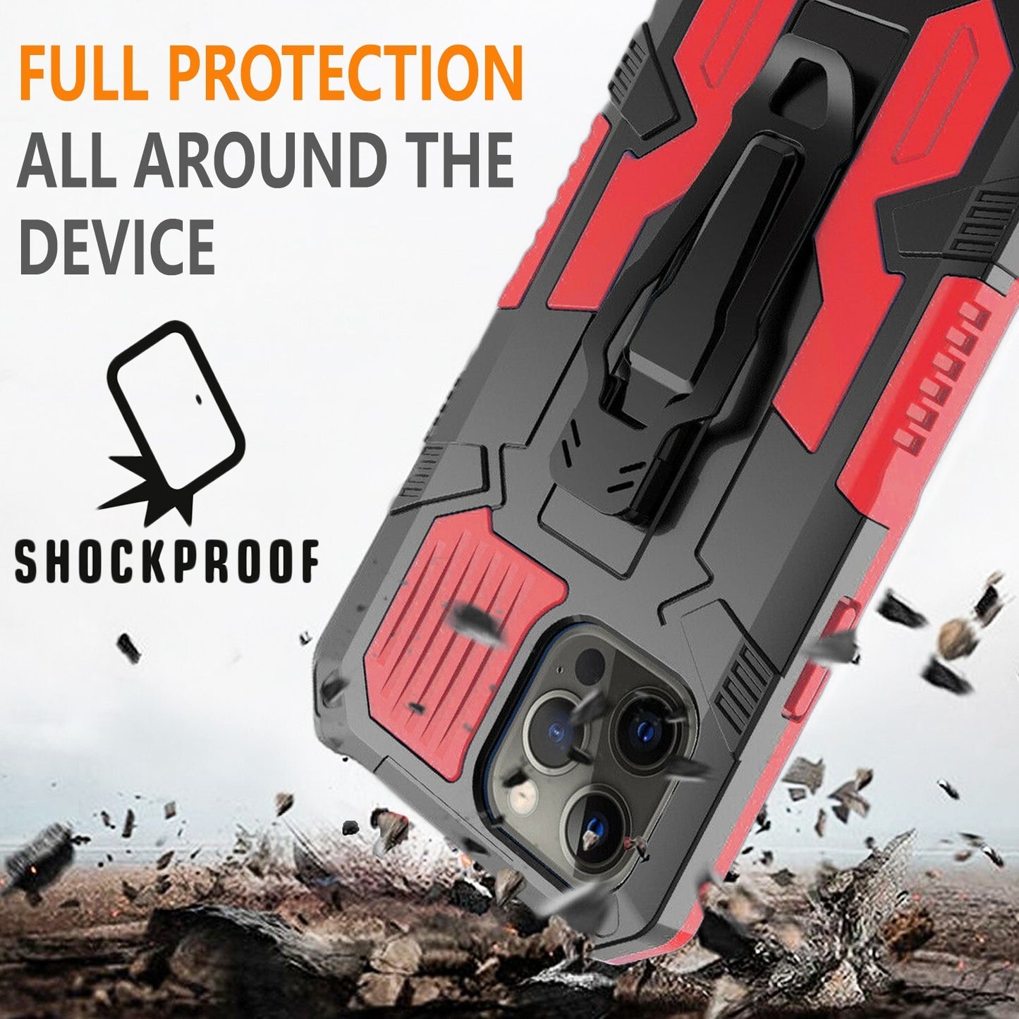 For iPhone 13 Case/13 Pro Max/13 Mini Phone Cover Shockproof + Tempered Glass