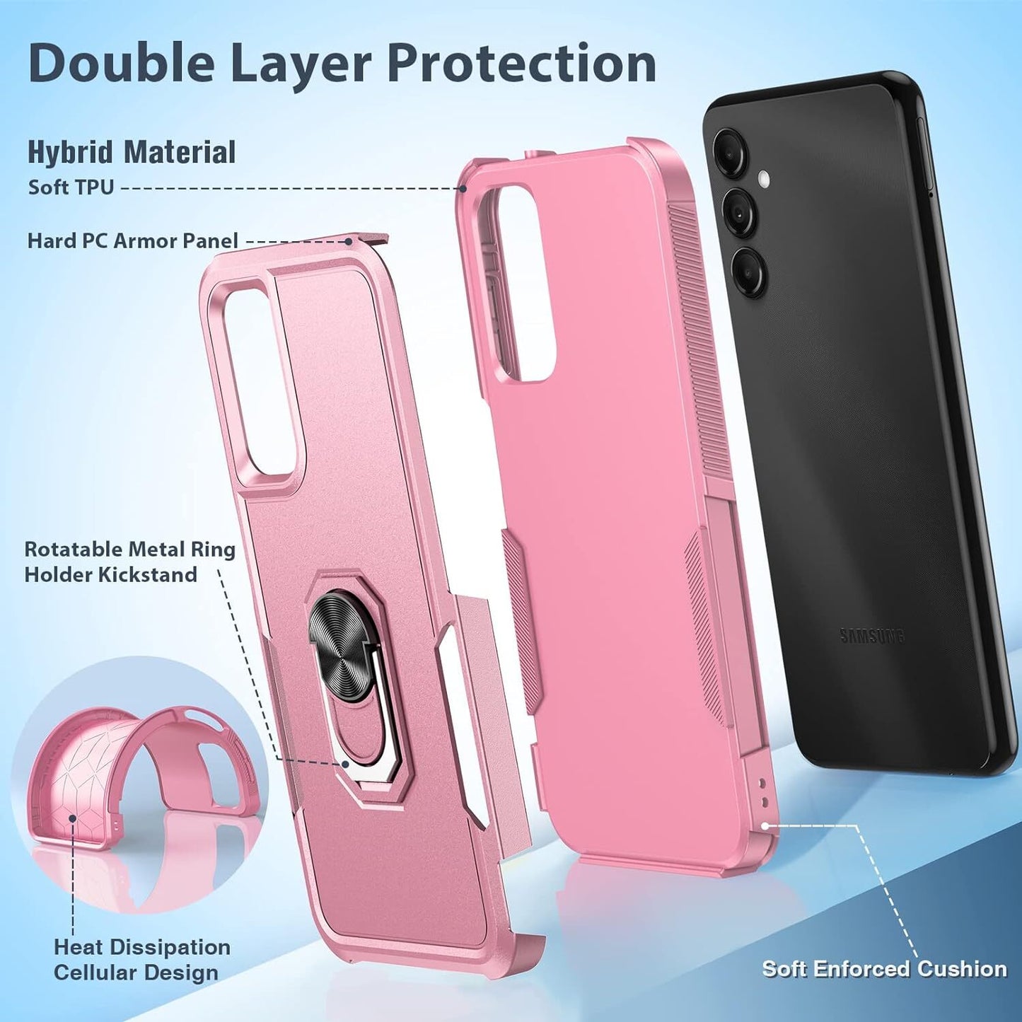 For Samsung Galaxy A16 5G A15 A14 A54 A35 A03S Case Phone Cover Shockproof+Glass