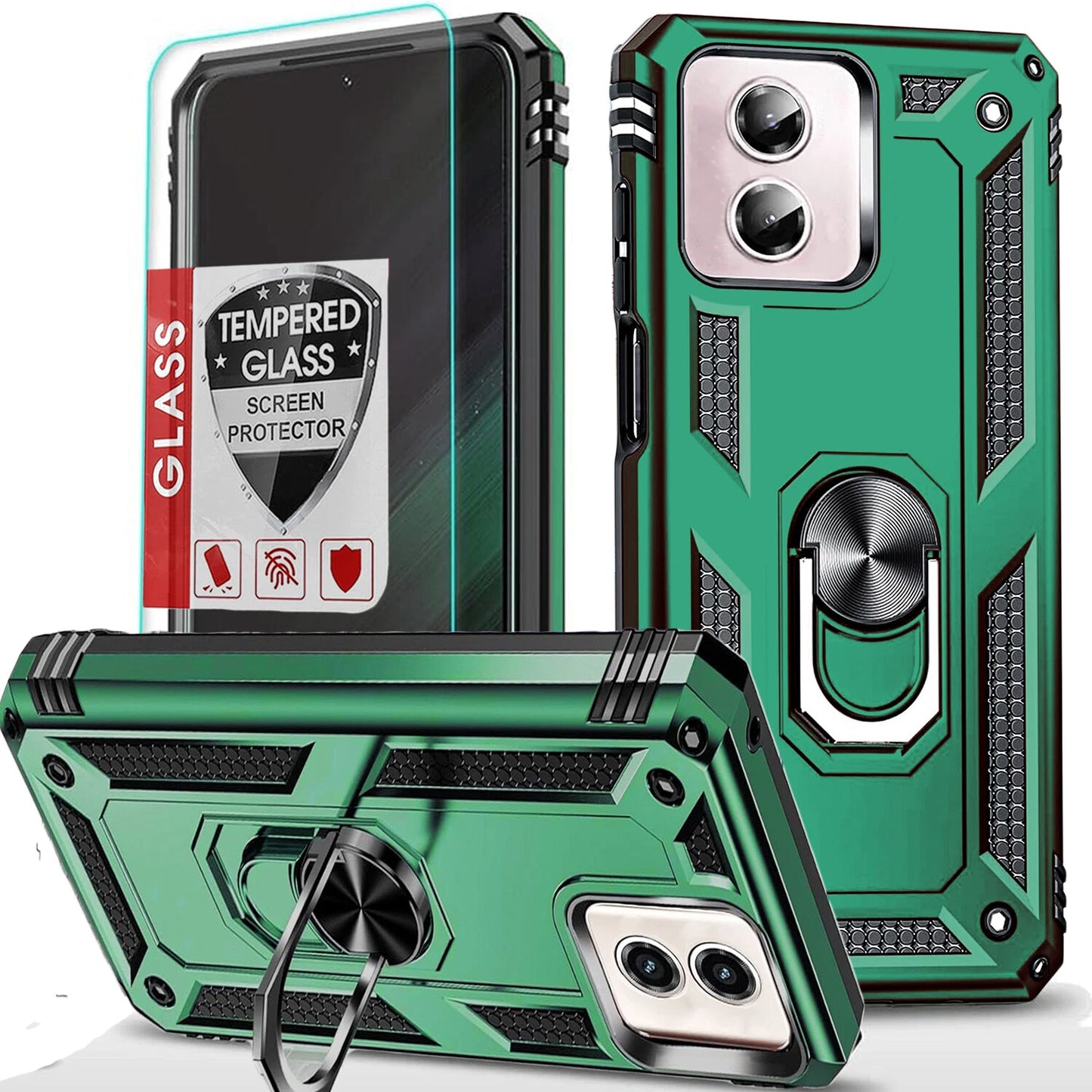 For Motorola Moto G 2025 Case/5G 2024/2023/2022 Phone Cover + Tempered Glass