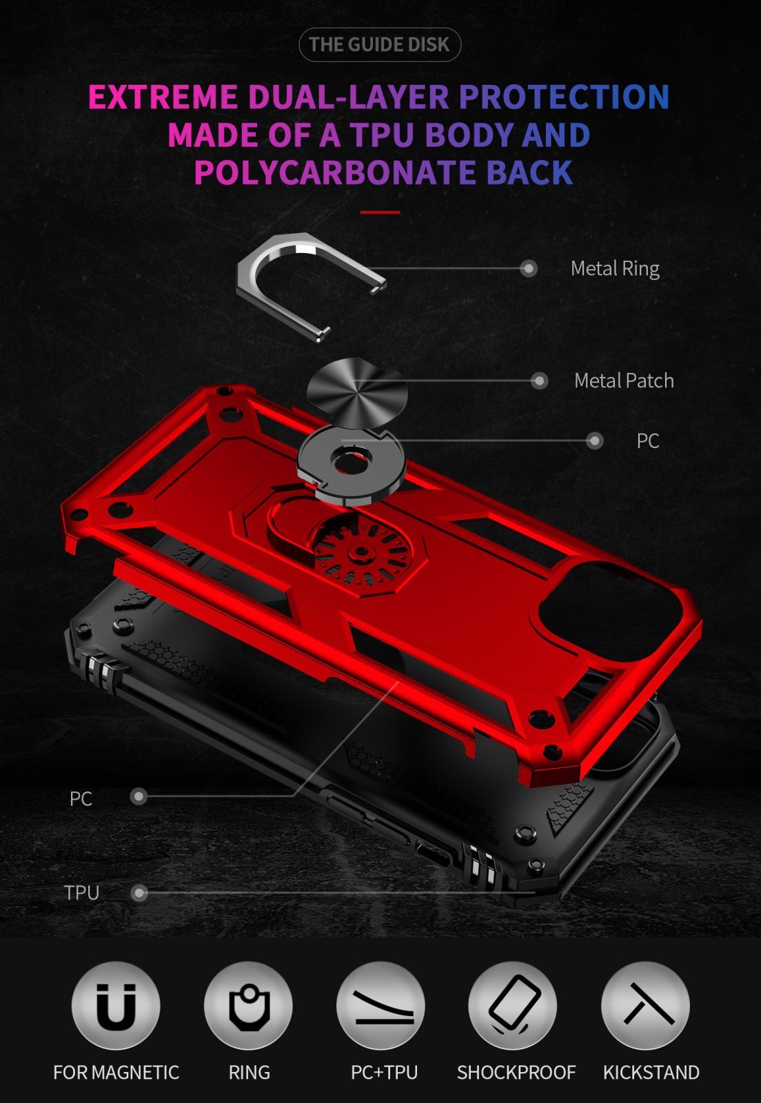 For iPhone 17 Pro Max Case 17 Pro 16 15 14 13 12 11 Phone Cover + Tempered Glass