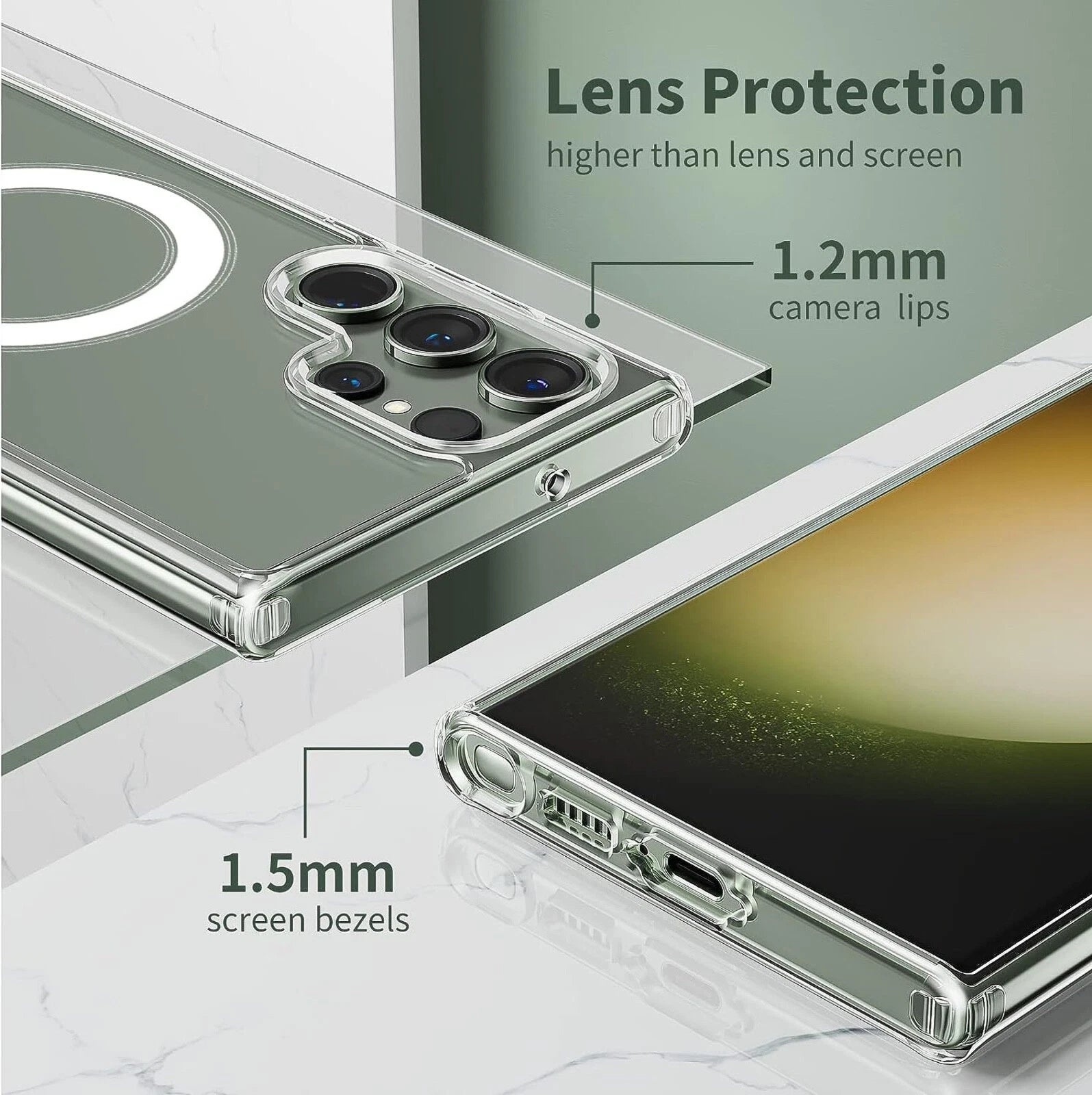 For Samsung Galaxy S25 S24 S23 S22 Plus Ultra Clear Mag Safe Shockproof Case