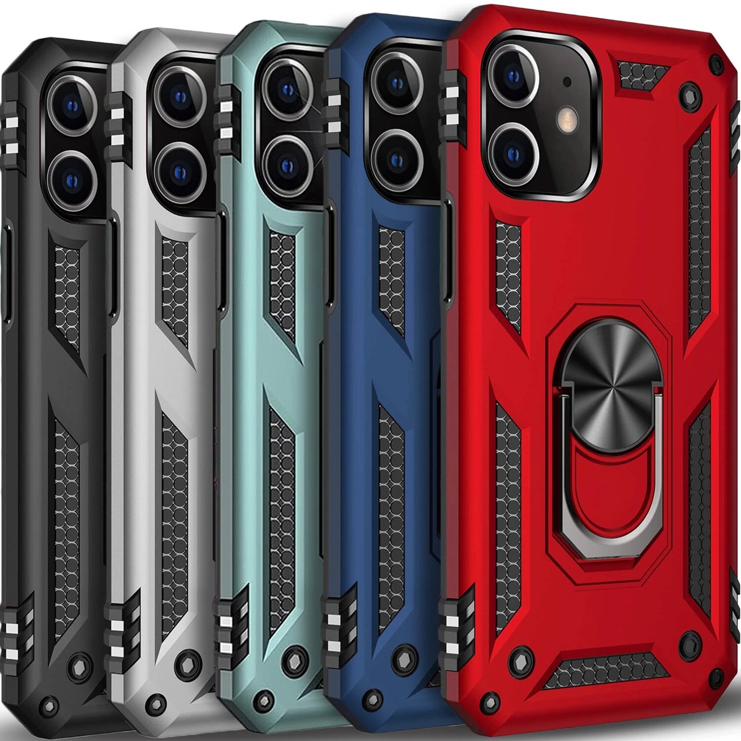 For iPhone 12 Case /12 Pro Max/Mini/ Phone Cover Shockproof Stand + Glass Screen