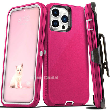 For iPhone 17 Air 16 15 14 Plus 13 12 11 Pro Max Shockproof Heavy Duty Case Clip