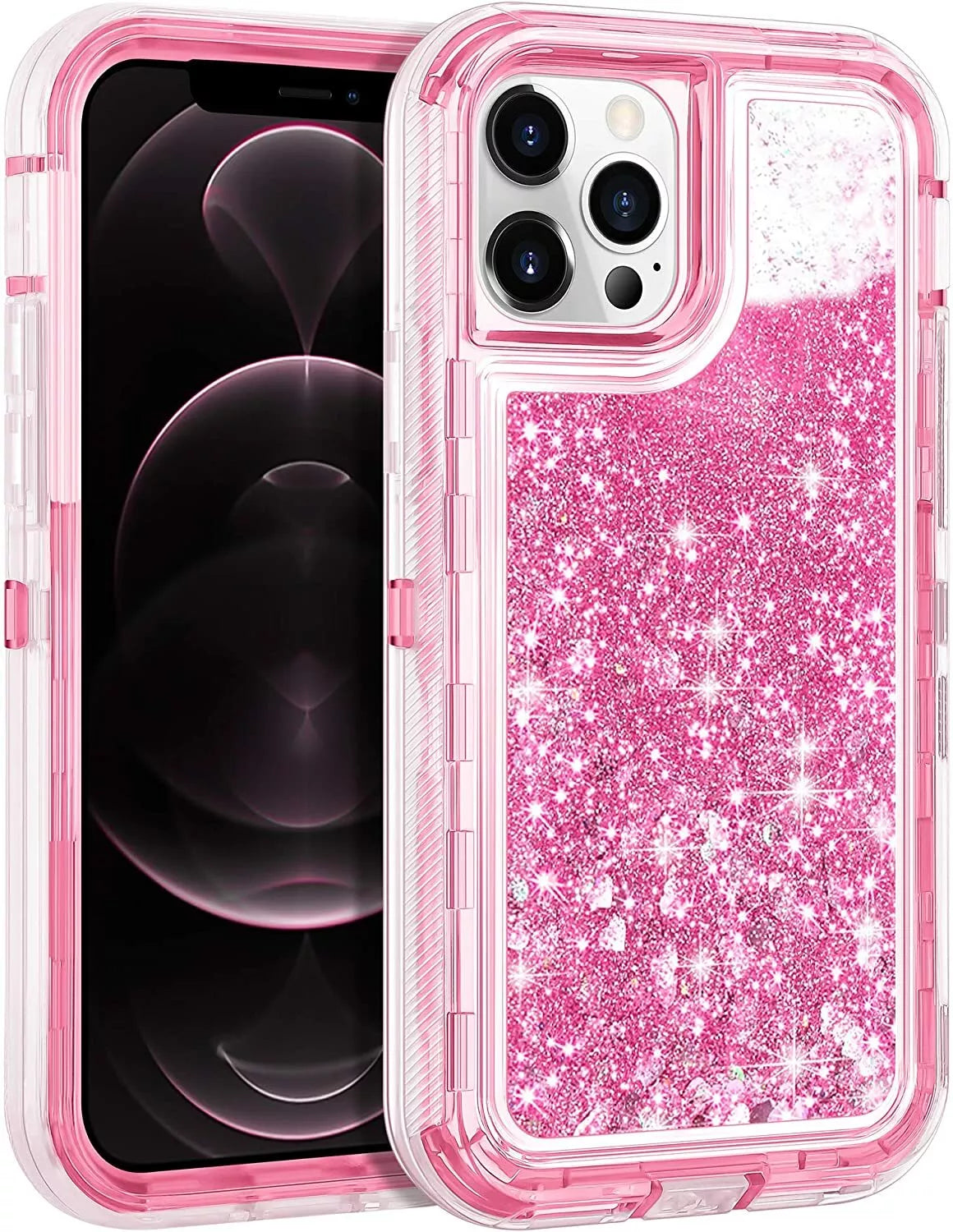 Shockproof Case For iPhone 16 15 14 13 12 11 Pro Max Liquid Glitter Cover
