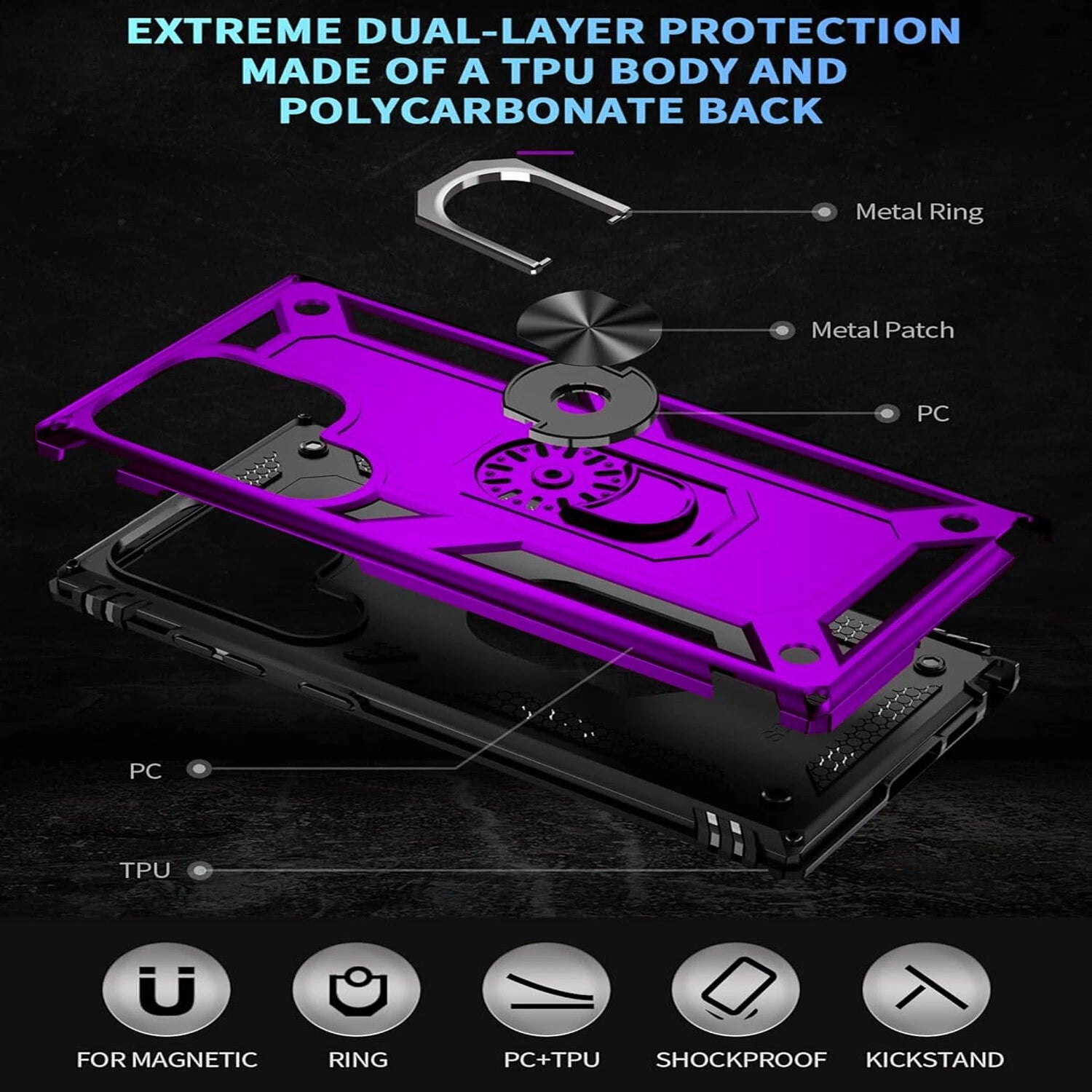 For Samsung Galaxy S25 Ultra S24 S23 S22 S21 FE Case Phone Cover + Screen Glass