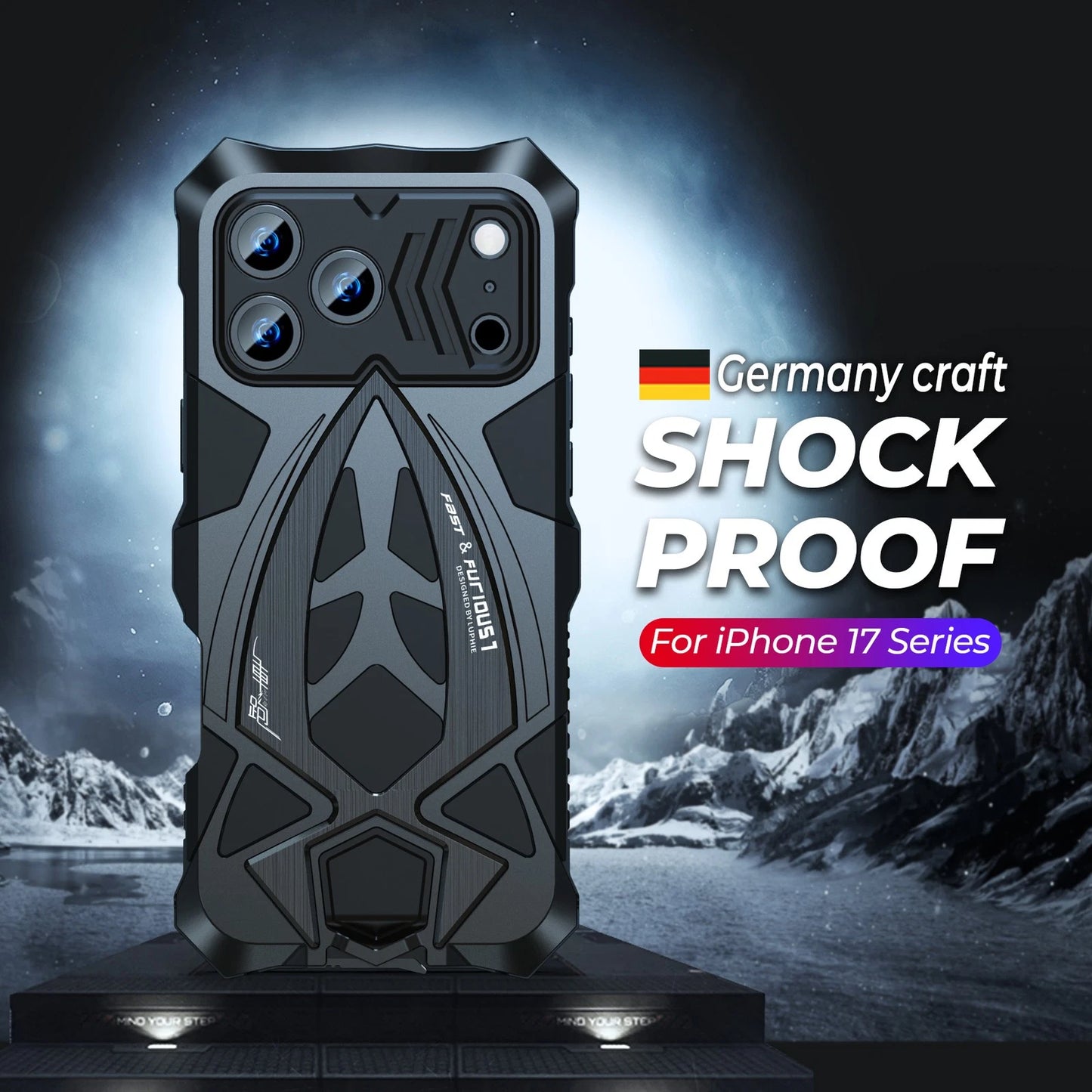 Shockproof Armor Metal Phone Case For iPhone 17 Pro Max Heavy Duty Full Cover