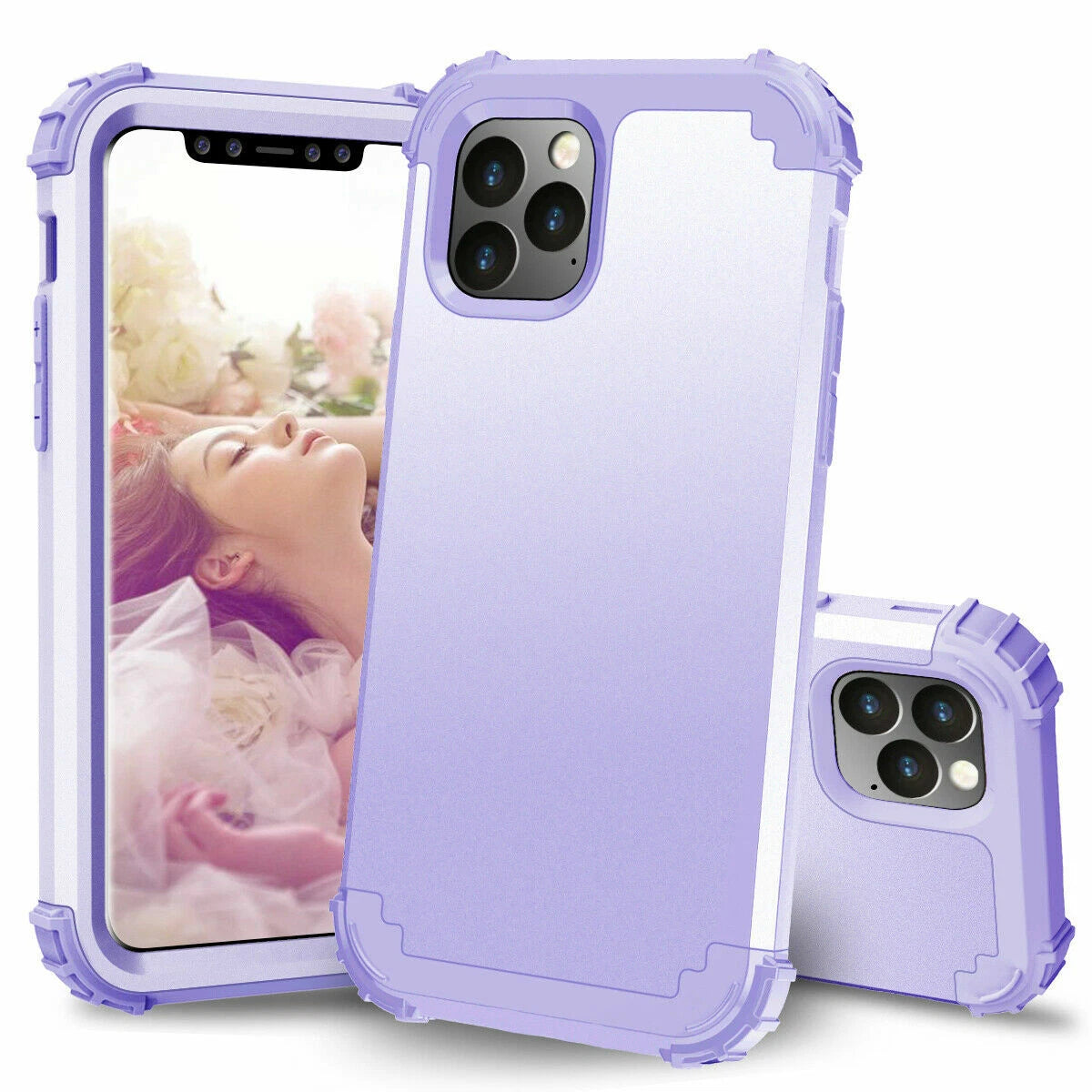 For iPhone 16e 16 17 Pro Max 15 14 13 12 11 Shockproof Rubber Hybrid Armor Case