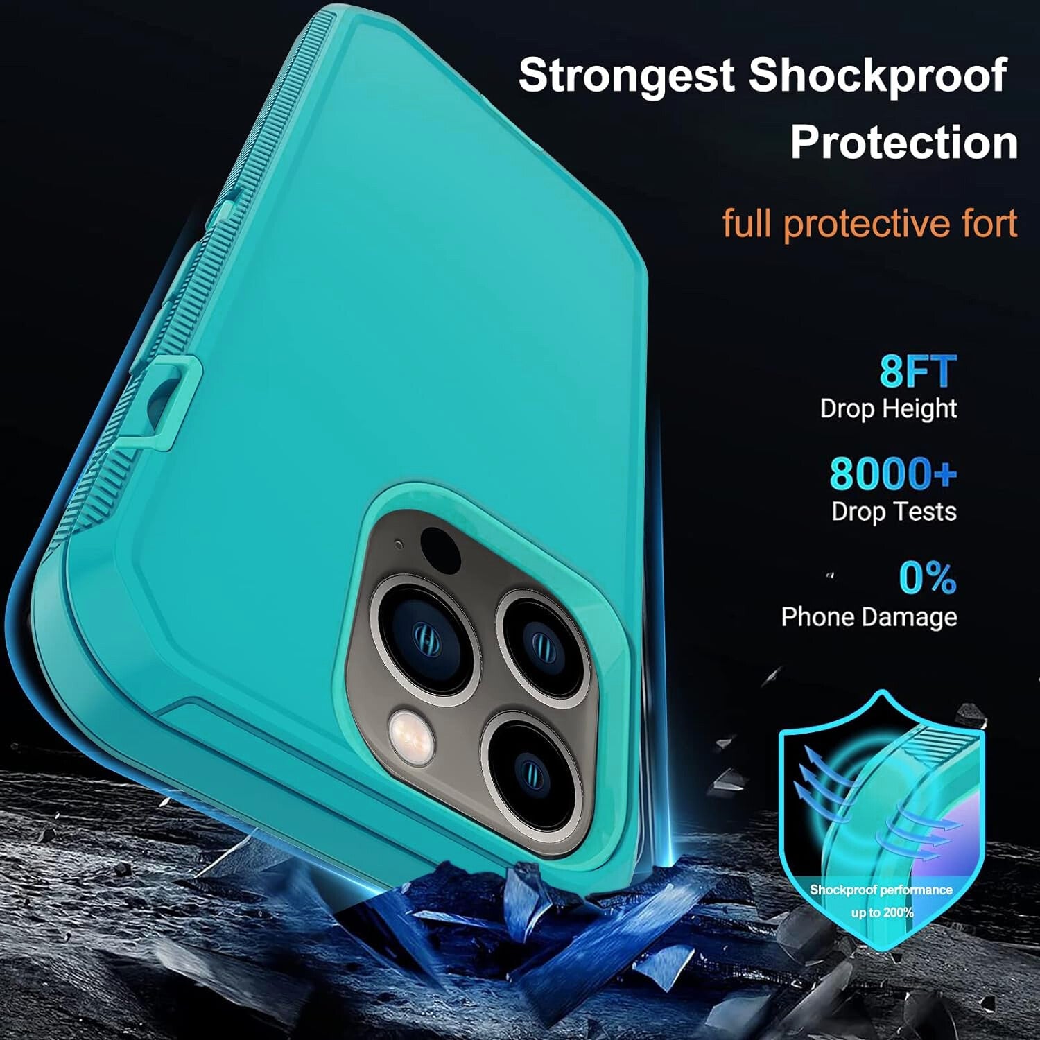 For iPhone 13 Case /13 Pro Max/Mini/Pro/ Phone Cover Shockproof + Tempered Glass