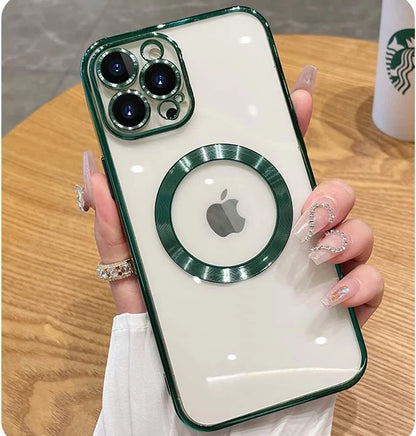 For iPhone 16 15 14 13 12 11 Pro Max Mag Safe Shockproof Case Camera Lens Cover