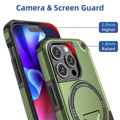 For iPhone 17 16 Pro Max 15 14 13 12 11 Heavy Duty Rugged Magnetic Case + Stand