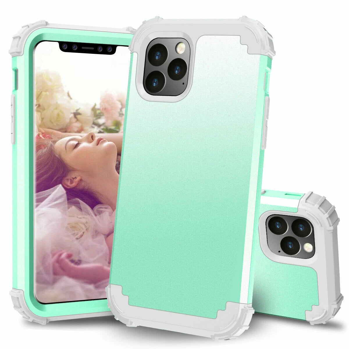 For iPhone 16e 16 17 Pro Max 15 14 13 12 11 Shockproof Rubber Hybrid Armor Case