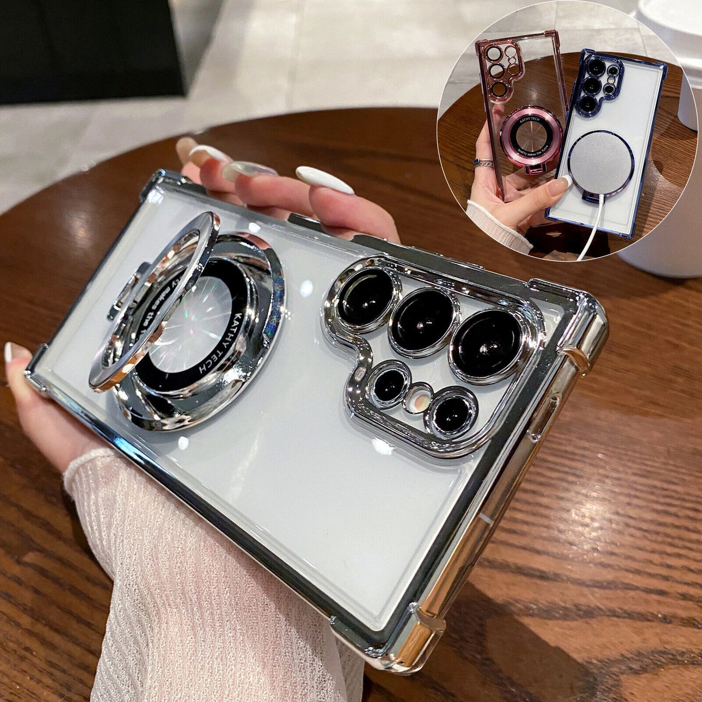 Case For Samsung Galaxy S25 Ultra S24FE S23 Shockproof Mag Safe Ring Stand Cover