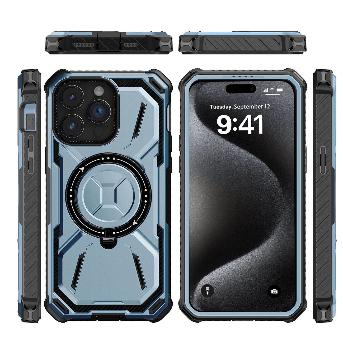 For iPhone 16 Pro Max 15 14 13 12 11 Heavy Duty Defender Case Belt Clip Holster