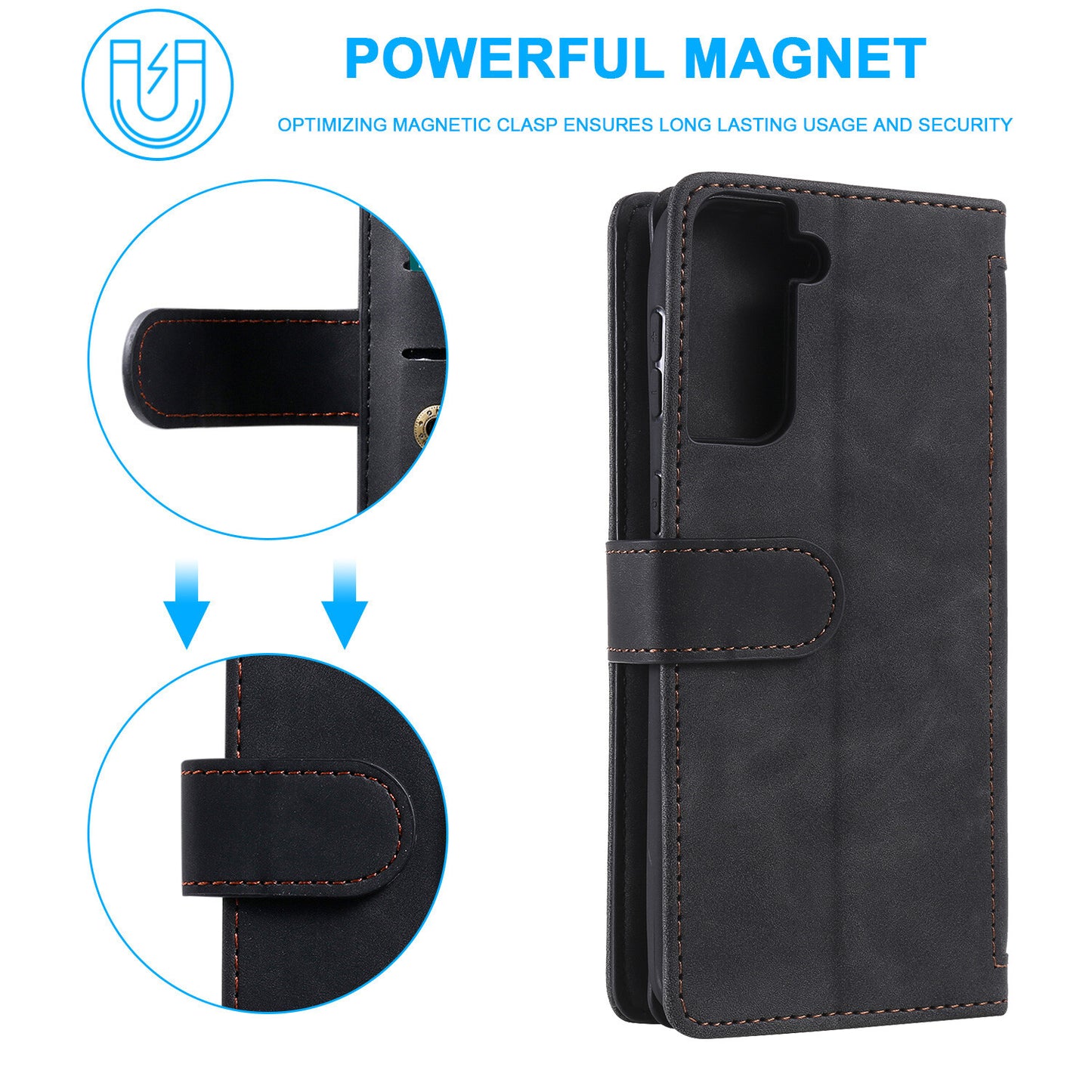 Zipper Leather Wallet Case For Samsung Galaxy S25 S24 S23 S22 Ultra Plus S21 S20
