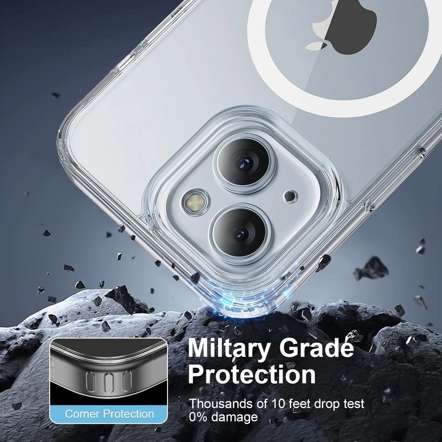 For Apple iPhone 17 16 15 14 13 12 Pro Max/Plus/Pro/Air Clear Case Mag Cover