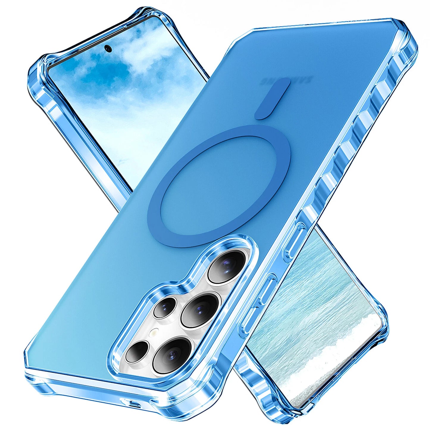 For Samsung Galaxy S25 Ultra S24+ Shockproof Matte TPU+PC Case Mag Safe Cover