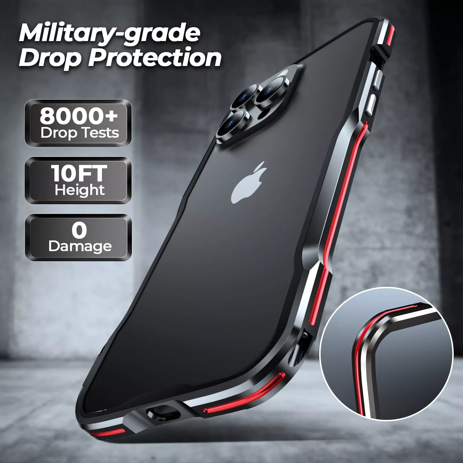 For iPhone 17 Pro Max 16e 16 15 14 13 12 Shockproof Metal Aluminum Bumper Case