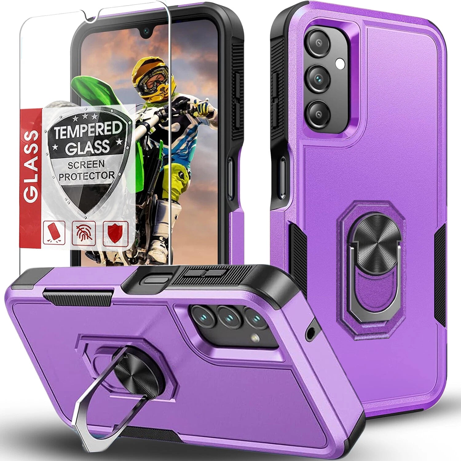 For Samsung Galaxy S25 Ultra Case S25/S24/S23/FE/ Phone Cover + Tempered Glass