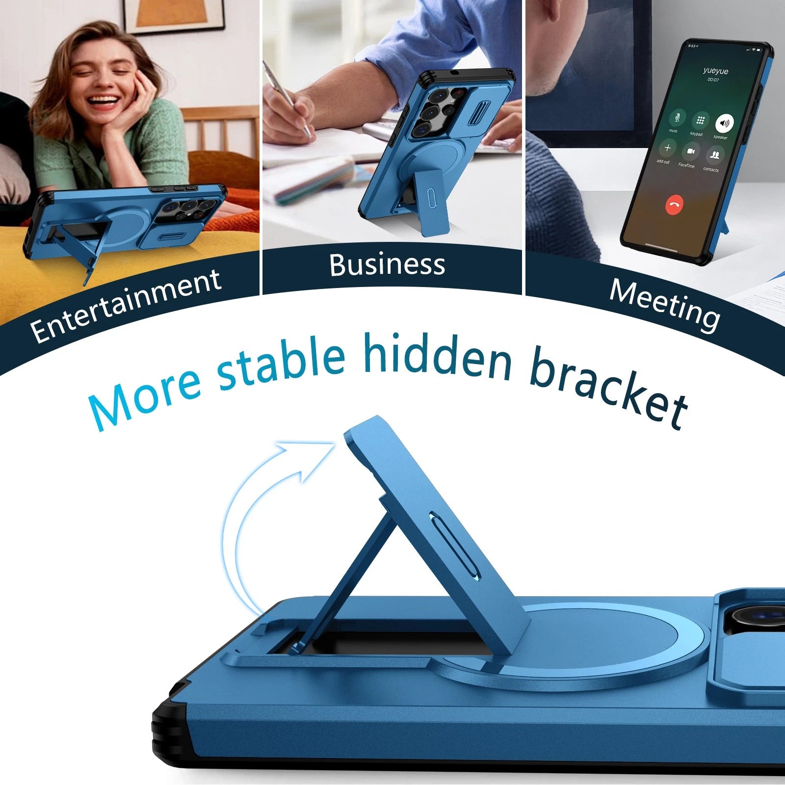 For Samsung Galaxy S25FE S24 S25 Ultra Shockproof Mag Safe Stand Slide Lens Case