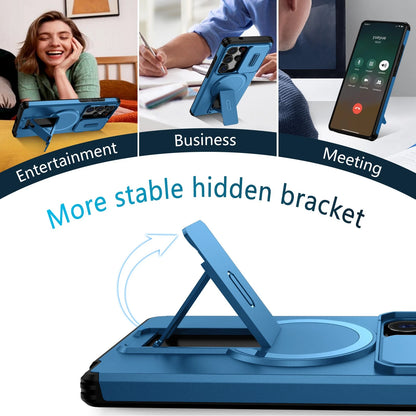 For Samsung Galaxy S25FE S24 S25 Ultra Shockproof Mag Safe Stand Slide Lens Case