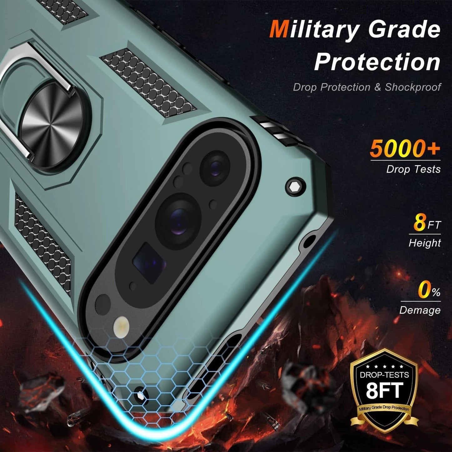 For Google Pixel 9A Case /9 Pro XL/8A/7 Phone Cover Shockproof + Tempered Glass