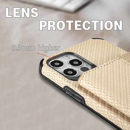 Magnetic Flip Wallet Case for iPhone 16 15 14 13 12 11 Pro Max - Slim Leather Card Holder Cover