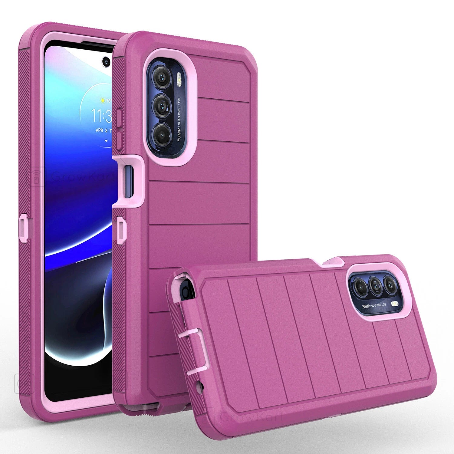 Rugged ShockProof Armor Hybrid Phone Case Cover Belt Clip Stand Screen Protector