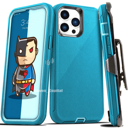 For iPhone 17 Air 16 15 14 Plus 13 12 11 Pro Max Shockproof Heavy Duty Case Clip