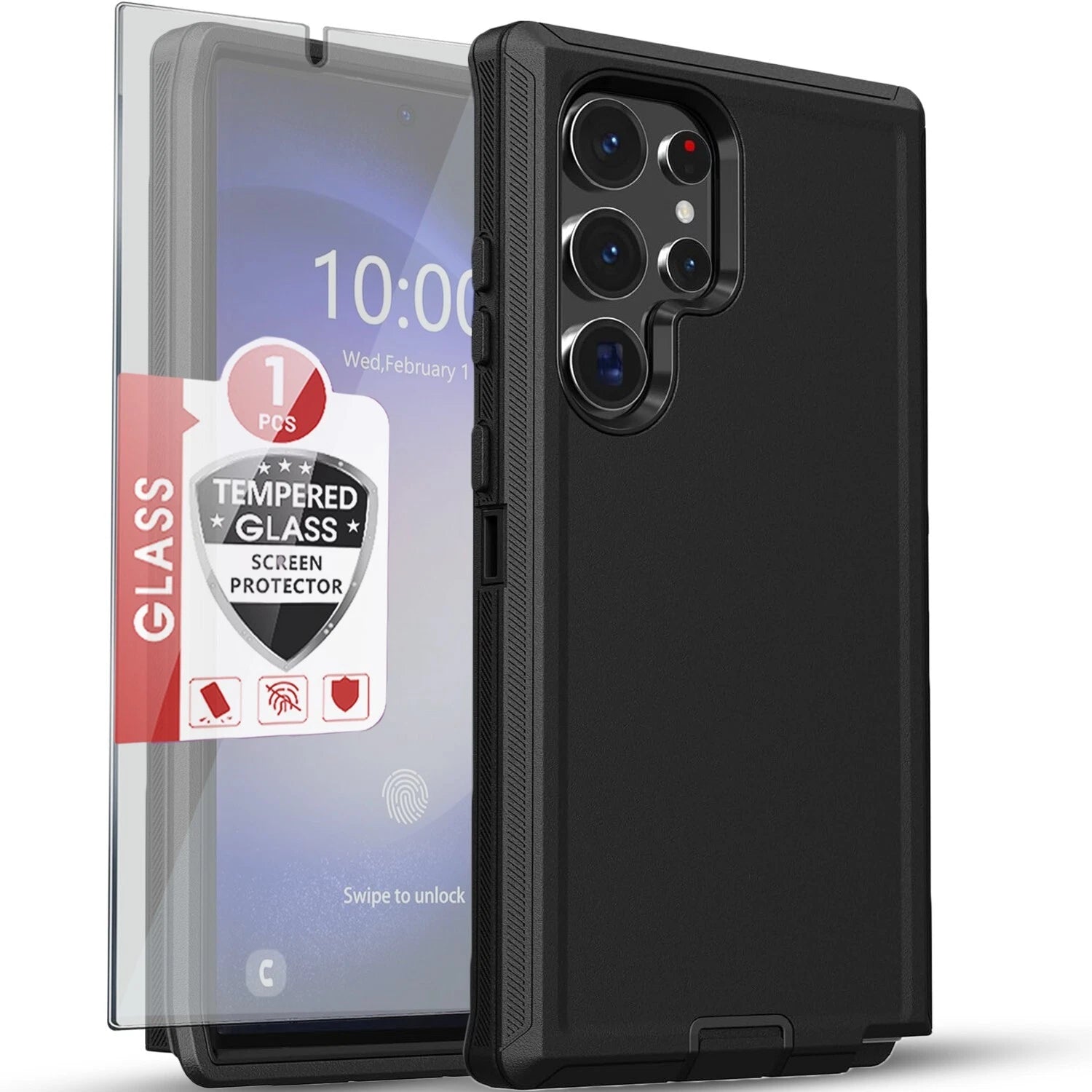 For Samsung Galaxy S25 Ultra Case S24 S23 Plus S22 S21 S20 FE Phone Cover +Glass