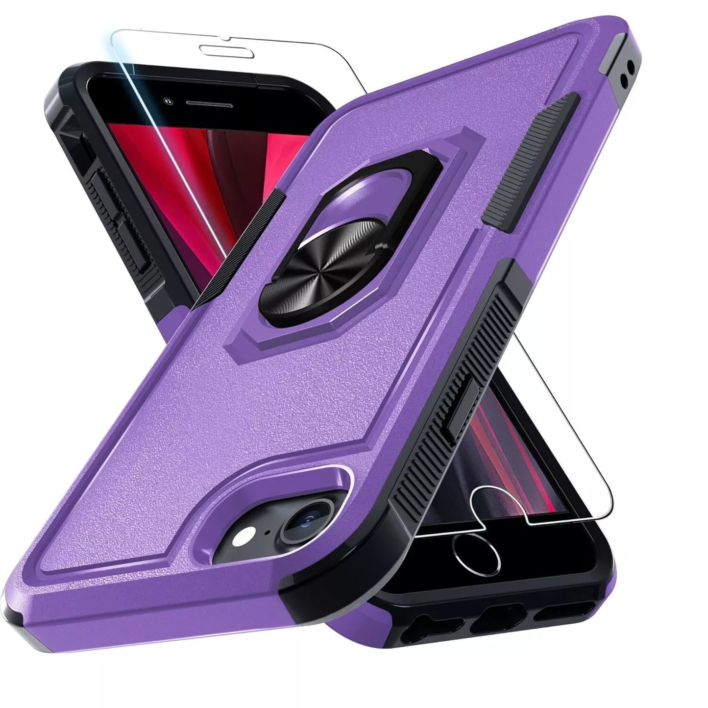 For iPhone 7 8 Plus SE 2nd 3rd Case Shockproof Phone Cover + Tempered Glass