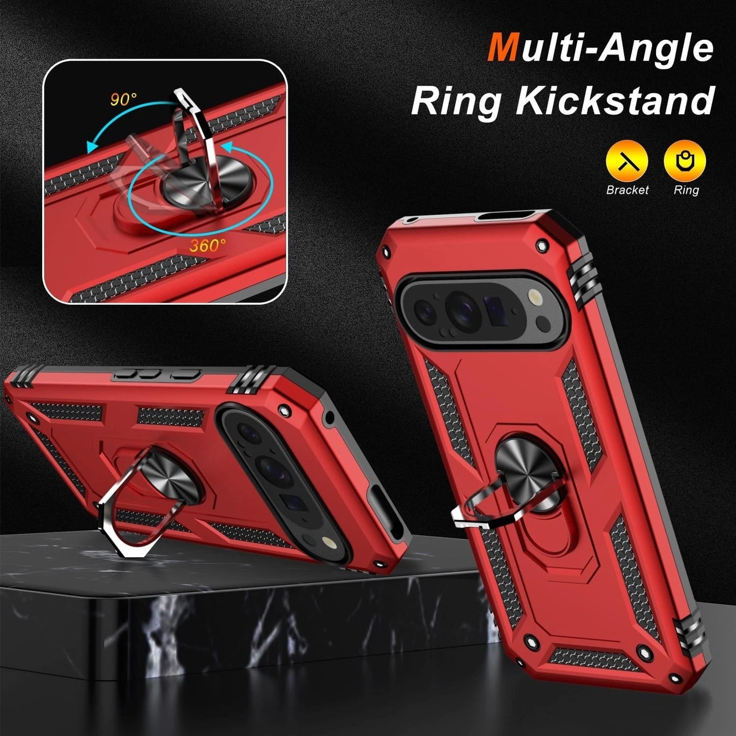 For Google Pixel 9A Case /9 Pro XL/8A/7 Phone Cover Shockproof + Tempered Glass