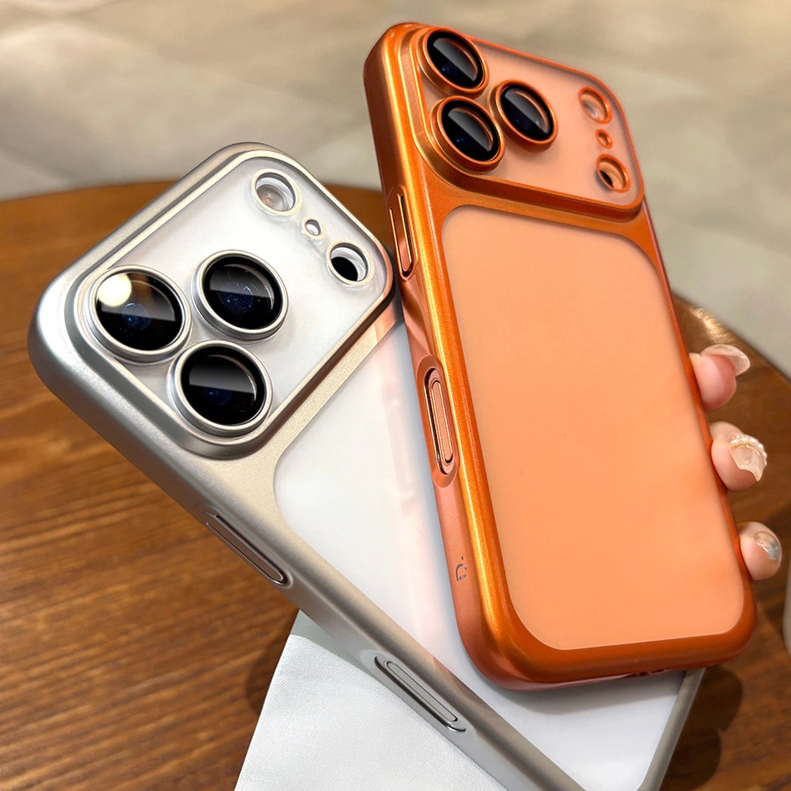 Shockproof Frosted Case for iPhone 17 Pro Max and 16 - Slim Matte Protective Bundle with Tempered Glass