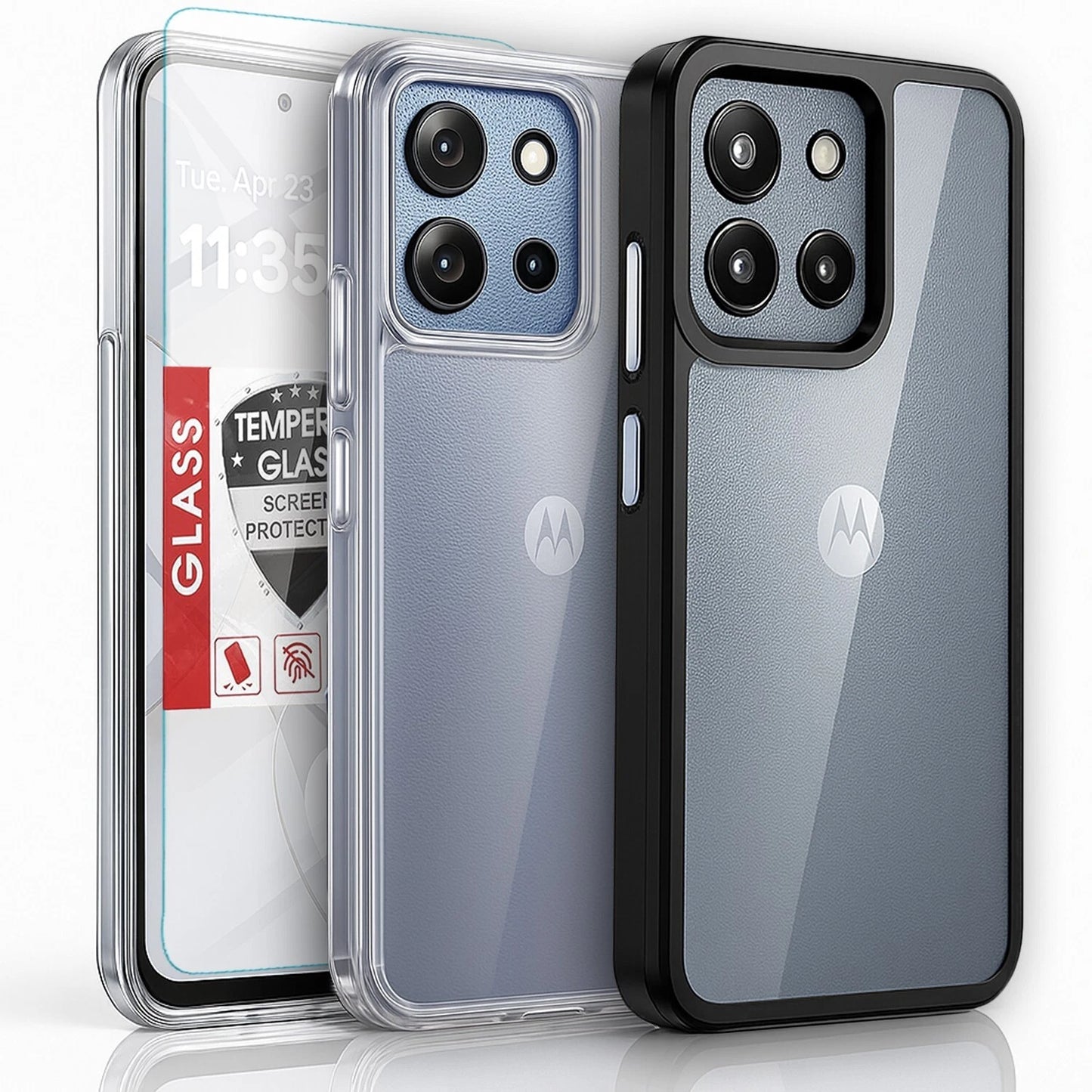 For Motorola Moto G 2025 Case Phone Cover Shockproof + Tempered Glass Screen